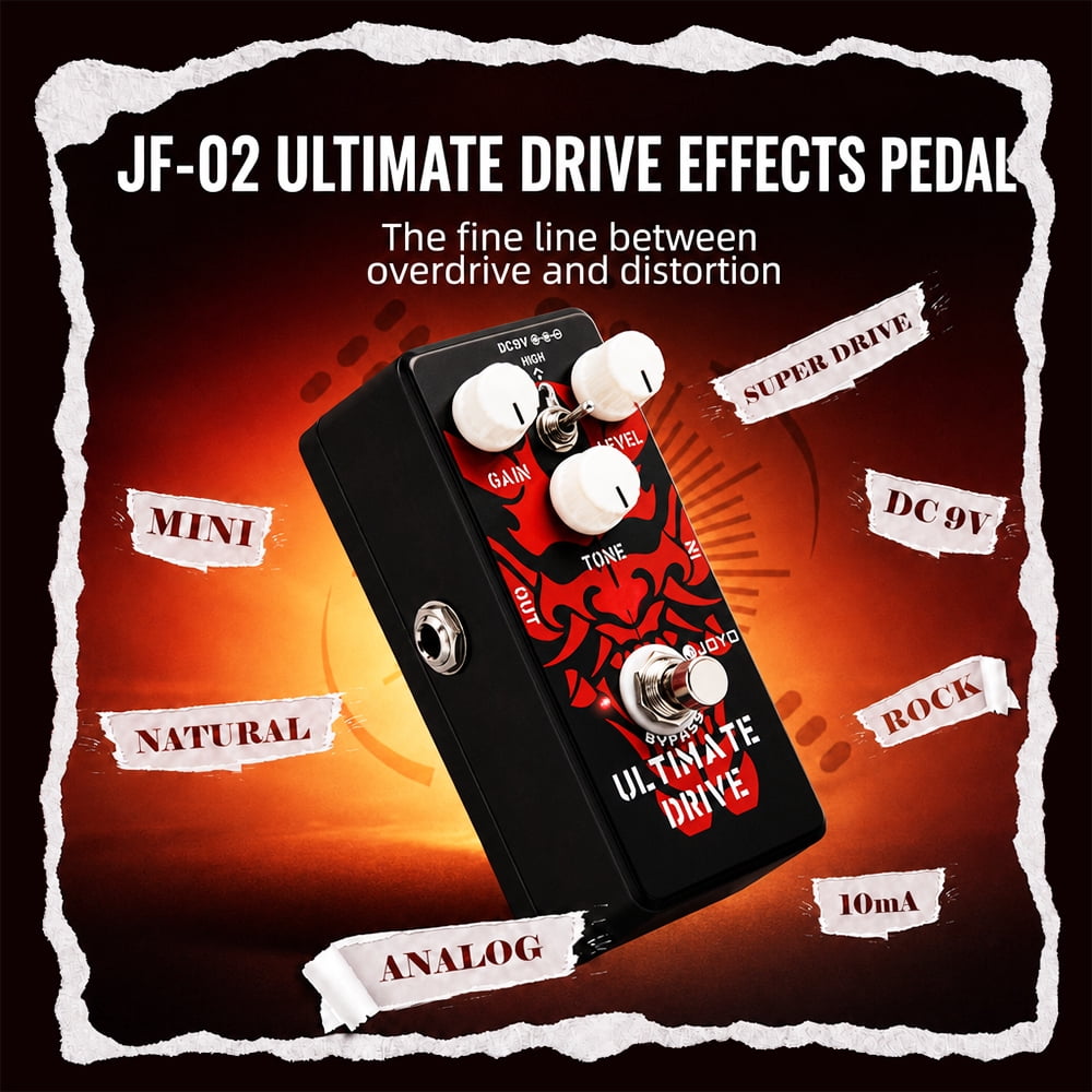 JOYO JF-02 Ultimate Drive Overdrive Distortion Effect Pedal TrueBypass for Electric Guitar