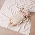 thumbnail image 2 of YIXPOH Organic Ribbed Baby Swaddle Blanket - 100% Soft Cotton Knit for Boys Girls Stroller Cuddle Blanket for Newborns Cream, 2 of 8