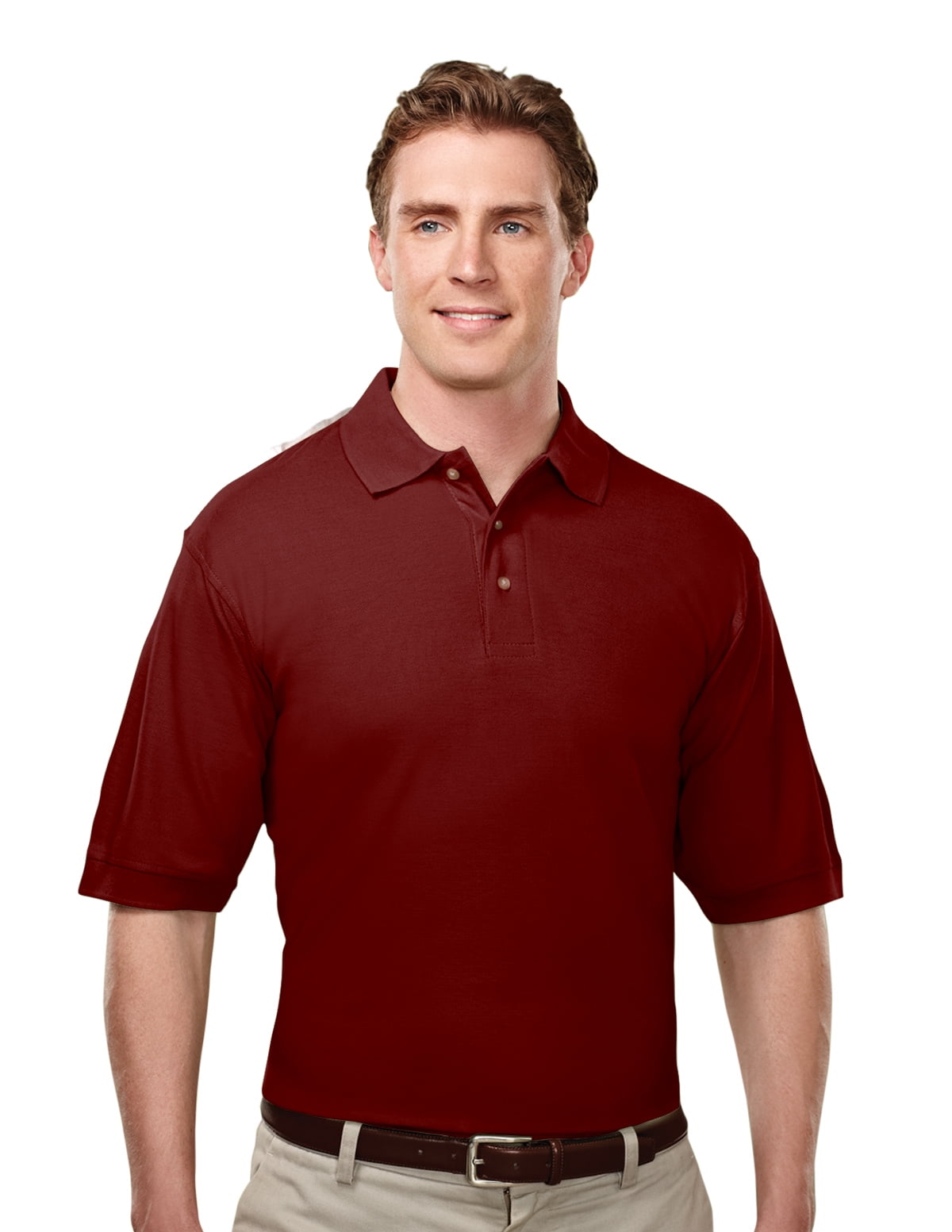 TriMountain Caliber 188 Cotton Pique Golf Shirt, 2XLarge Tall, Maroon
