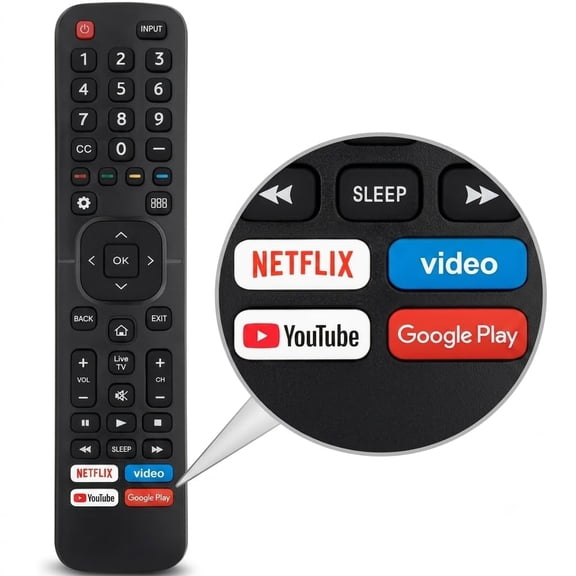 Replacement Remote for Hisense Android Smart TV- ERF3A69, Compatible with Hisense 43,,50, 55, 65, 75 inch 4K UHD TV - Replacement for EN2B27 EN2G27H EN2A27 Remote - Plug & Play