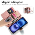 thumbnail image 4 of 2 in 1 Wallet Case for Apple iPhone 11, Detachable Magnetic Back Cover Cards Slots Zipper Pocket Ring Holder Magnetic Closure Protective Drop Proof Case Cover for Women Men,Pink, 4 of 11