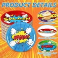 thumbnail image 3 of Whaline Super Theme Hero Party Plates Super Theme Hero Party Supplies Colorful Hero Disposable Dinner Plate 6 Designs Funny Dinnerware Plate 9 Inch for Birthday Party Supplies Table Decor, 24Pcs, 3 of 7