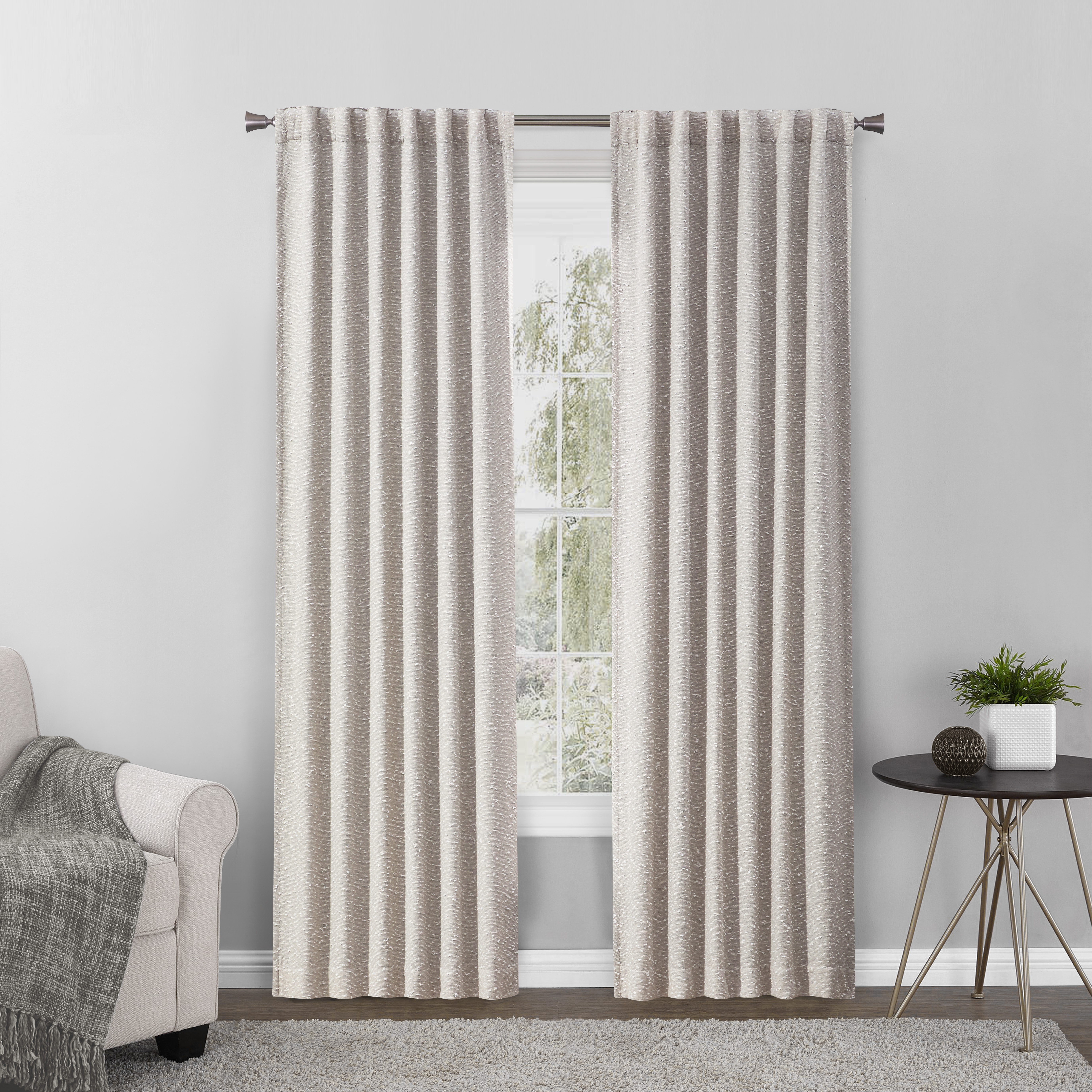 Better Homes & Gardens Boucle Blackout Curtain Panel, 50" x 95", Beige Polyester - image 3 of 7