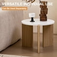 thumbnail image 5 of Set of 2 Round Nesting Coffee Tables, [Interchangeable Height] φ27.6 + φ19.7, Mid Century Modern Circle Side Table for Bedroom, Living Room, Office Studio, Apartment, White, 5 of 7