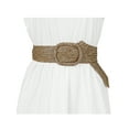 thumbnail image 4 of INSPIRE CHIC Women Wide Waist Belts Braided Woven Belts for Dress Chunky Buckle 22.83-37.01" Brown, 4 of 4