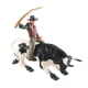 thumbnail image 3 of Figuras de tauromaquia escultura de equitación decoración de habitación coleccionable vaquero occidental juguete educativo Animal ganado estatua regal Blanco negro Hugo Figura Toro con jinete, 3 of 10
