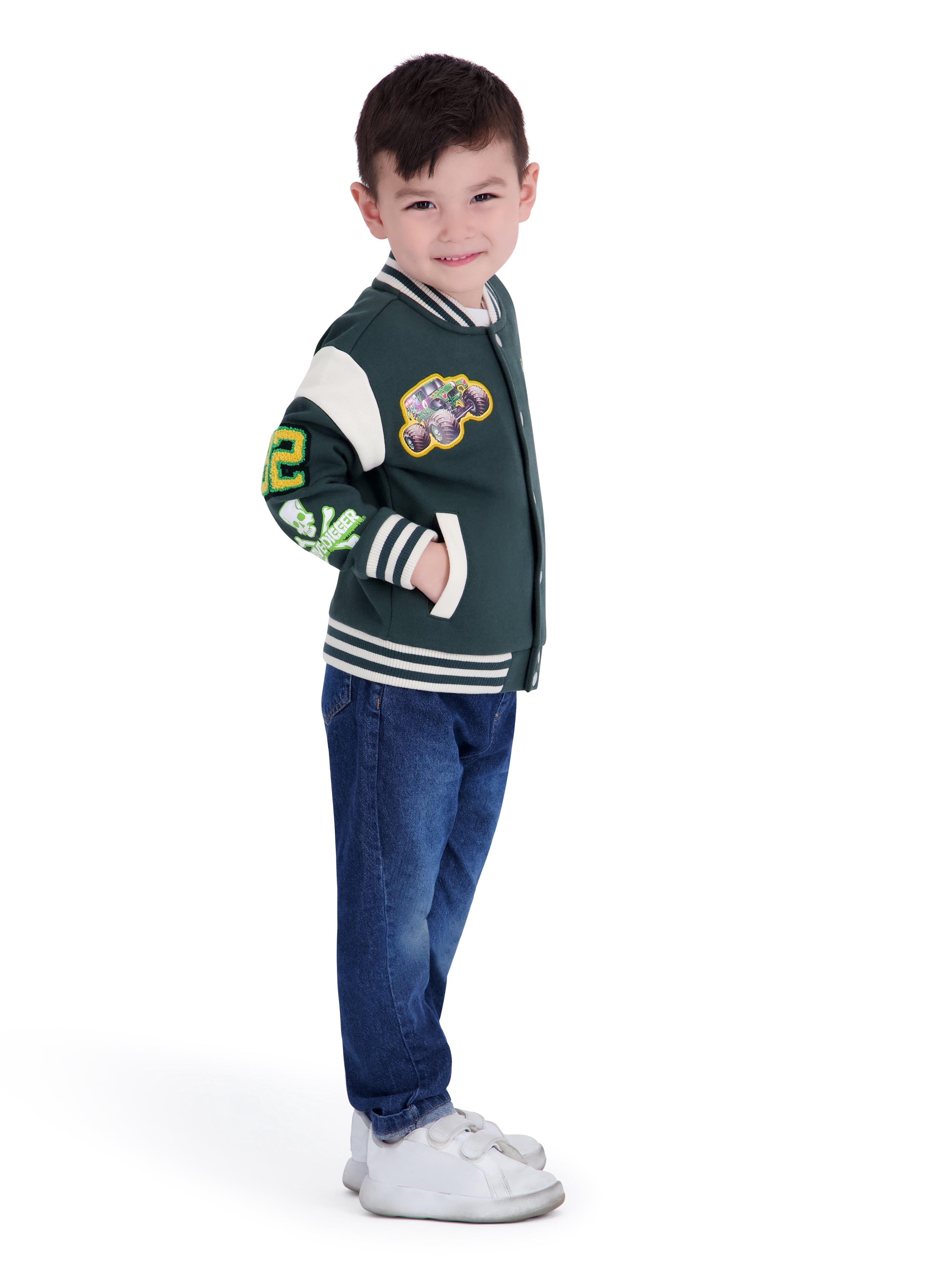 Monster Jam Toddler Boy Bomber Jacket, Sizes 12M-5T