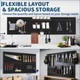 thumbnail image 4 of Kojooin Metal Pegboard Wall Organiser Panels, Heavy Duty Steel Tool Storage Board, Wall Mounted Display Rack Kit for Garage Workshop or Kitchen, 4 of 7