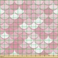 thumbnail image 2 of Ambesonne Abstract Fabric by the Yard Upholstery, Repeating Half Circles, 1 Yard, Rose Pale Pink, 2 of 5