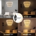 thumbnail image 5 of 3-Tier Drum Linen Plug in Pendant Light with15ft Hemp Rope Cord E26 Dimmer Switch Hanging Lights Fixture Plug in Chandelier for Kitchen Island Dining Room Entryway Hallway-1Pack, 5 of 6