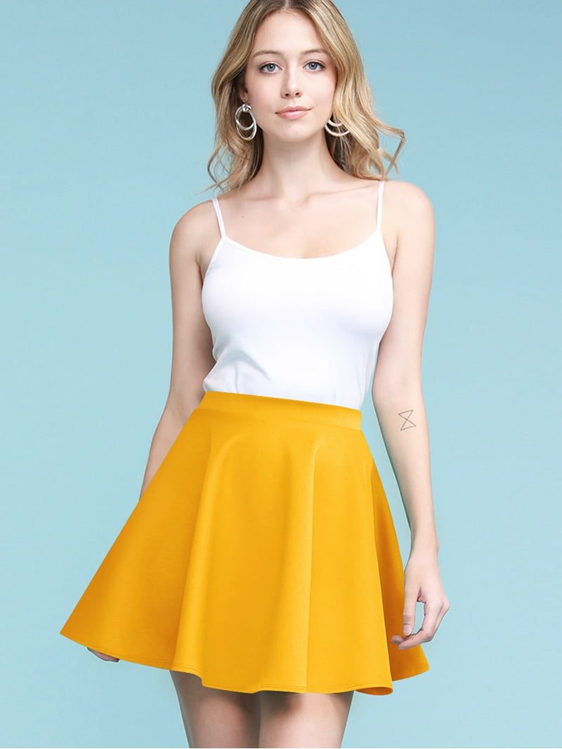 【ITZAVIBE】[ISK004-13] VELOUR SHIRRING SKIRT - YELLOW ITZAVIBE】[ISK004-13] VELOUR SHIRRING SKIRT - YELLOW