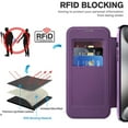 thumbnail image 6 of Dteck Leather Wallet Case for iPhone 13 Pro with Card Holder RFID Blocking Compatible with Magsafe TPU Transparent Back Shockproof Protective Phone Case for iPhone 13 Pro,Purple, 6 of 7