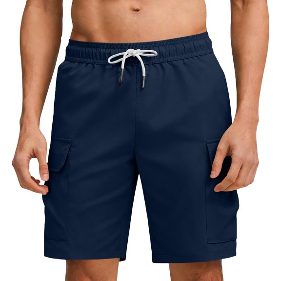 SBYOJLPB Shorts for Men's Casual Solid-Color Stretch Waist Pocket Work Pants Shorts