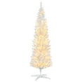 thumbnail image 3 of HOMCOM 5' Prelit Artificial Christmas Tree with Warm White LED Lights White, 3 of 10