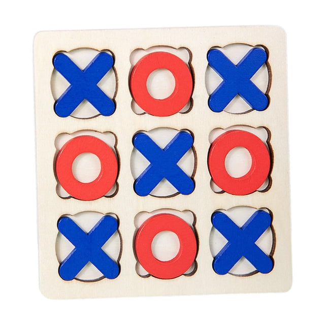 Wooden Tic TAC Toe Game Traditional Leisure Intelligent Brain Teaser B