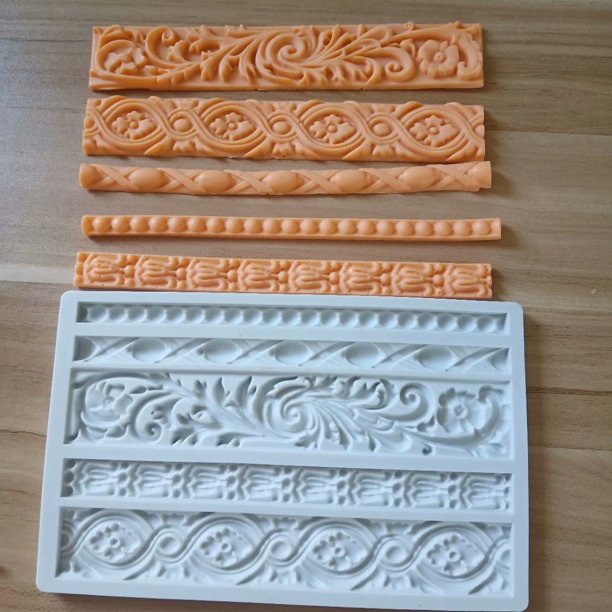 Molde de silicona con patrón de decoración de pasteles con forma de tótem de mariposa y flores pequeñas retro de combinación de series en relieve