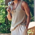 thumbnail image 3 of Bainana Mens Knit Tank Tops Thin Sleeveless Workout Muscle Shirts Summer Gym Bodybuilding Tshirts Brown Size L, 3 of 3
