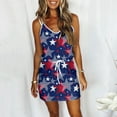 thumbnail image 2 of IROINNID Women's Sheath Dress Independence Day Printed Sleeveless Camis Mini Dress V-Neck Empire Waist Dress, 2 of 5