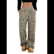 thumbnail image 3 of Pantalones Rectos con Estampado de Leopardo A Cuadros para Mujer, Cintura Elástica, Estilo Y2K, con Bolsillos. Leopardo L, 3 of 10