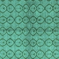 thumbnail image 1 of Ahgly Company Indoor Square Abstract Turquoise Blue Modern Area Rugs, 4' Square, 1 of 4
