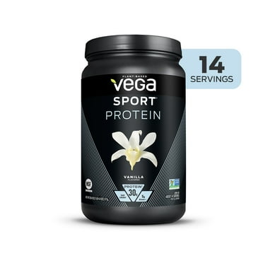 Vega Sport Protein, Plant-Based Vegan Protein Powder, Vanilla Tub (20.4oz, 14 Servings)