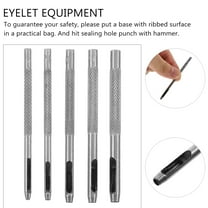 PAMINGONO Belt Puncher Hole Punch Set Steel Silver 5Pcs