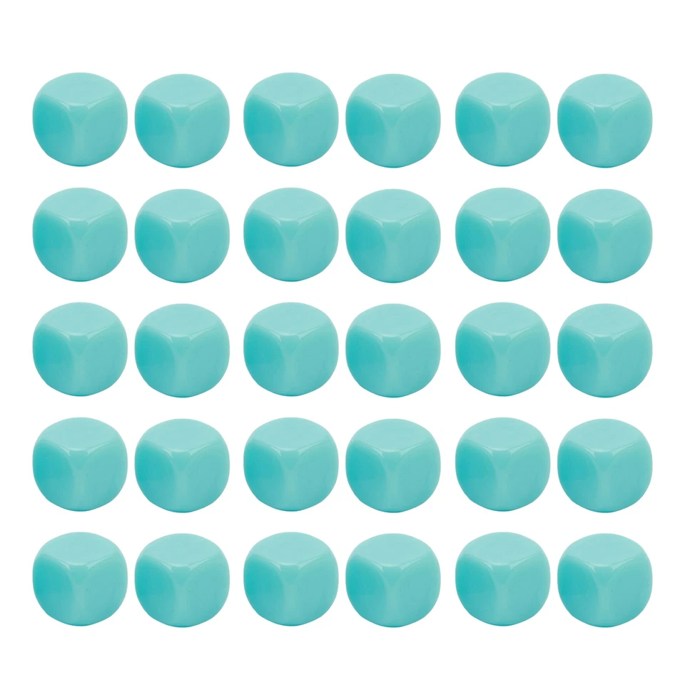 (Light Blue)Funny Dice Plastic Rounded Edge Game 30 Pieces Of Party Didactic