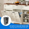 thumbnail image 6 of Dextrus Tilt Out Trash Can Cabinet with Drawers & Doors, Kitchen Cabinet for Double 10-gal Trash Bins Storage, White, 6 of 8