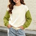 thumbnail image 3 of StSilkitty Boys Girls Long Sleeve Sweatshirts Color Block Crewneck Pullover Tops Fall Winter Warm Clothes Size 2-12, 3 of 9