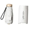 thumbnail image 2 of Travel Sunshade Umbrella Compact Umbrella Folding Portable Umbrella Sturdy Anti Rust Fibreglass Ribs 2 in 1 Function White, 2 of 8