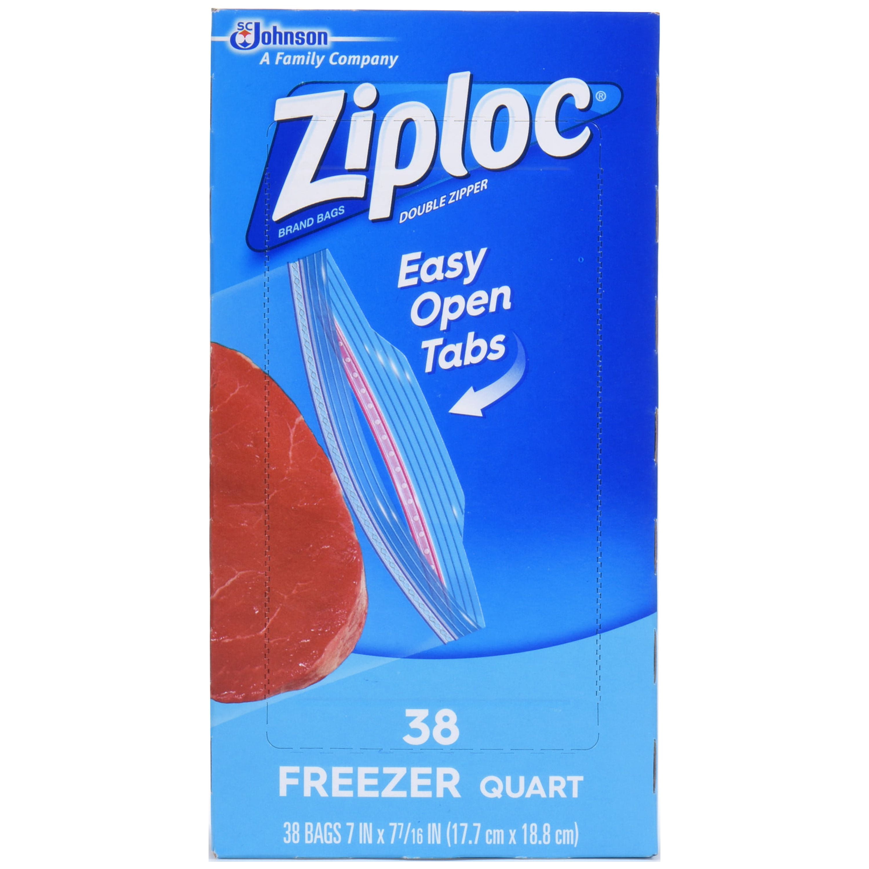 Ziploc® Quart Freezer Bags with Stay Open Design, 38 ct - Fry's