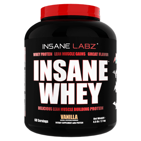 Insane Labz Insane Whey - 100% Muscle Building Whey Protein - 25 g per Serving - 5 lbs 60 servings -