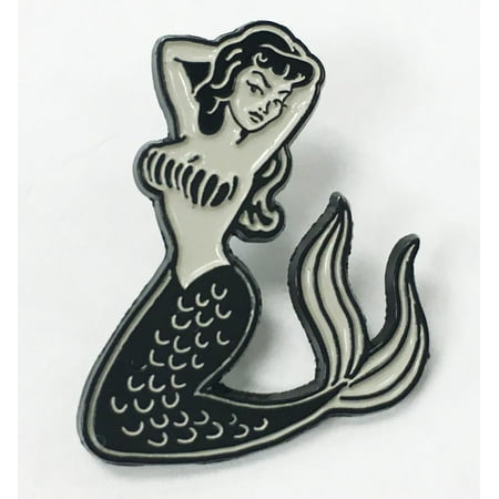 Mermaid Pin Up Girl Tattoo Lover Enamel Lapel Pin