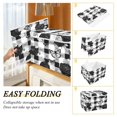 thumbnail image 4 of Large Collapsible Storage Box Flip Lid Fabric Decorative Organizer Container Basket with Handles 16.5×12.6×11.8in Rose Checkered Pattern, 4 of 7