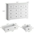 thumbnail image 3 of YouTrend 55.1" Wide Dresser for Bedroom, 10 Drawer Dresser with Large Drawers, Dresser for TVs Up to 65",White, 3 of 10
