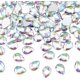 thumbnail image 1 of 250 gemas acrílicas de diamantes de imitación en forma de lágrima de 18 x 13 mm con contenedor, adornos de joyas de color AB, cristales, joyas acrílicas con parte trasera plana., 1 of 9