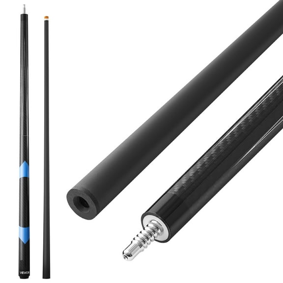 VEVOR Pool Cue, 1 Piece Pool Stick, 58 inch & 19 oz Carbon Fiber Billiard Pools Cue Stick with Bakelite Pressed Cue Tip & ABS Connection Ring, Cues Sticks for Professional Pool Table, Bar,Home,Office