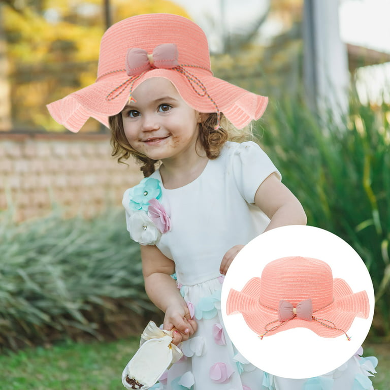 Homemaxs Straw Hats Fashion Hat Little Kids Beach Hats Girls Summer Sun UV Protection Caps, Kids Unisex, Size: One Size