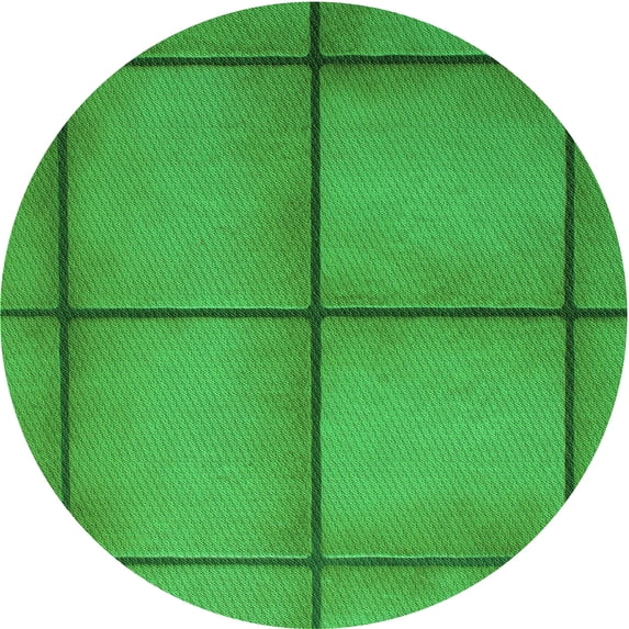 Ahgly Company Machine Washable Indoor Round Transitional Lime Green Area Rugs, 5' Round