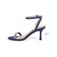 thumbnail image 2 of BLISSFUL STEP Women's Back to School Sandals Rhinestone Stiletto Heels Ankle Strap Sandals for Women Navy Blue 10, 2 of 7