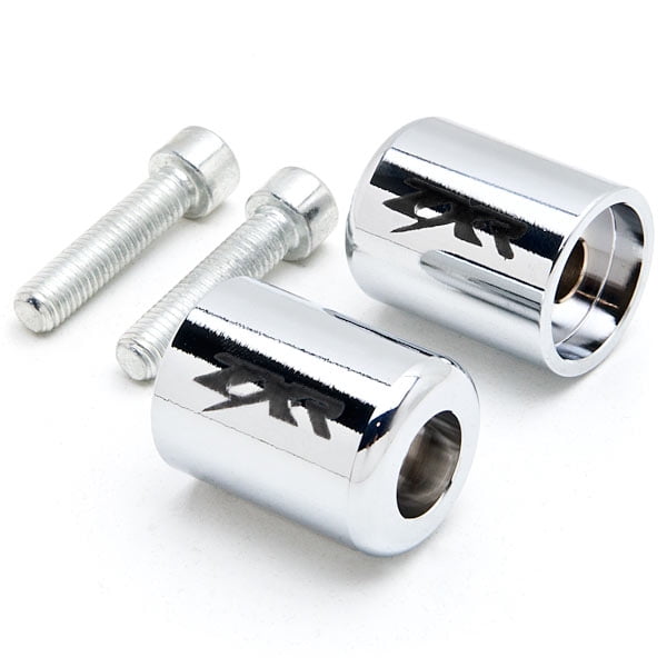 Chrome Bar Ends ZXR Engraved Hand Grips Handlebar For 1994-2003 Kawasaki ZX900