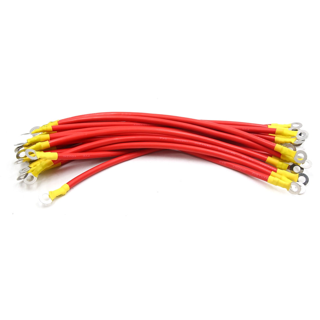 Unique Bargains 20pcs Red 27cm Length Gauge Copper Battery Cable Power Wire for Motorcycle
