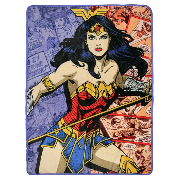 DC Comics Wonder Woman Action Comic Book Pages Throw Blanket 46"x60" Soft Fleece Throw Blanket for Bed Couch