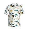 thumbnail image 2 of Uemuo Cute Whale Printed Regular Fit Short Sleeve Casual Hawaiian Shirt for Men,Aloha shirt,Tropical shirt,Floral print shirt,Vacation Beach shirt-XX-Large, 2 of 9