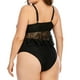 thumbnail image 5 of Traje de baño de talla grande con volantes y encaje dividido de bikini de cintura alta sexy de color sólido para mujer Fridja  nalpqowj22038, 5 of 5