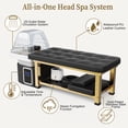thumbnail image 3 of Holaki Head Spa Massage Table with Water Cycle and Fumigation, Stationary PU Leather Salon Bed, Stainless Steel Gold Frame, Black, 3 of 13