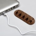 thumbnail image 2 of QualitChoice Silicone USB Cable Organizer Cable Winder Desktop Tidy Management Clips Cable Holder for Mouse Headphone Wire Organizer coffee 1Set, 2 of 6