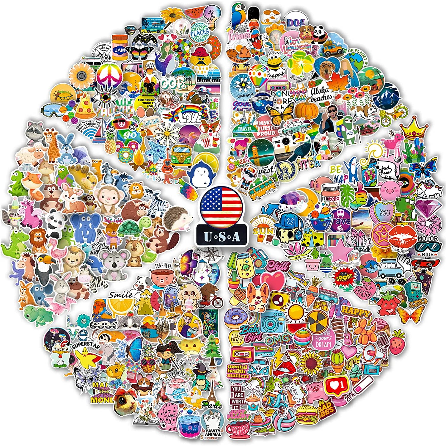 600pcs Mini Stickers for Kids, Cute Stickers for Water Bottles, Small  Stickers for Laptop, Random Stickers Pack for Computer Phone Scrapbook