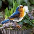 thumbnail image 6 of Lypsnake Little Blue Bird Decorative Floor Insert, Realistic Robin Bird Yard Art Stake, Weatherproof Resin Ornament for Outdoor Lawn Flower Bed Patio and Garden Path, 6 of 7