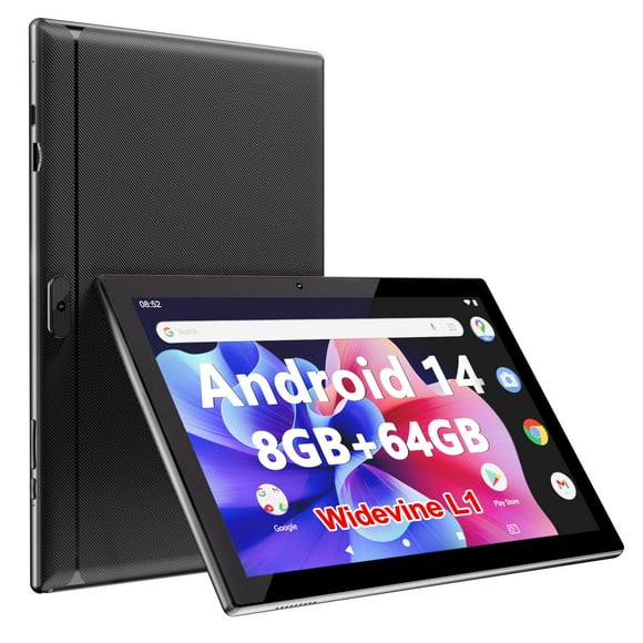 Tablet Android 14, Tablets 10 inch 8GB RAM+ 64GB ROM+ 1TB Expandable Tablet PC, 1280 * 800 IPS Screen, Dual Camera, Powerful Processor, 6000mAh Battery, Bluetooth,WiFi, Google Certified